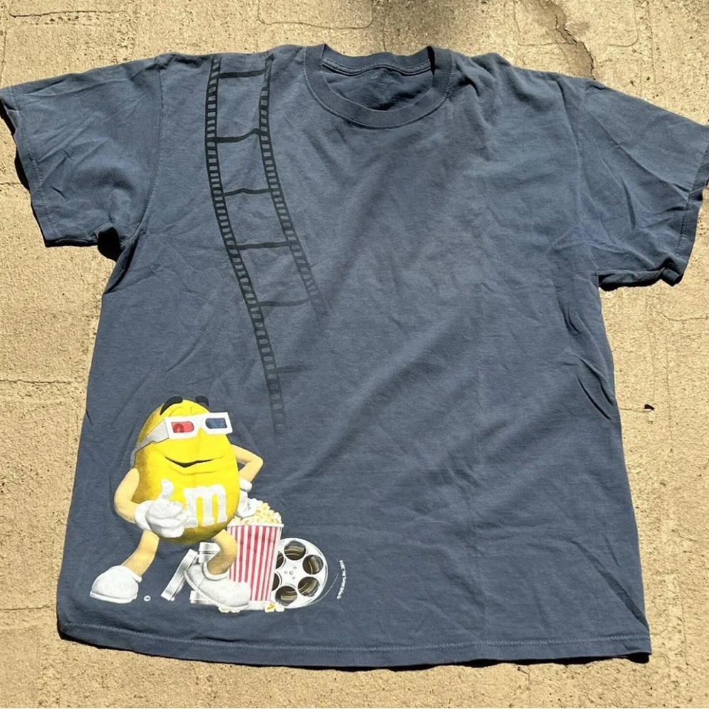 Vintage Y2K Yellow M&M’s 3D Movie Reel Tee Shirt MNM